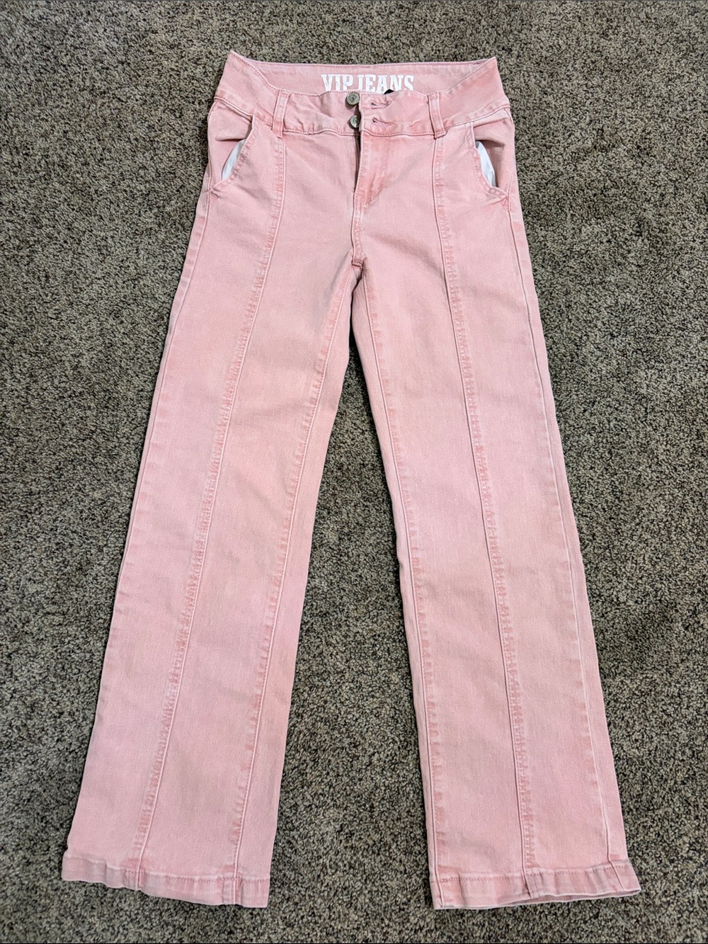 Pink Wide Leg Jeans